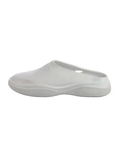 Pre-owned Prada Rubber Mules In White