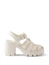 Prada Rubber Platform Sandals In White