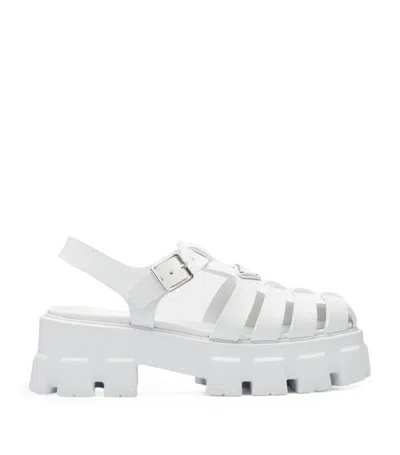 Prada Rubber Platform Sandals 55 In White