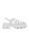Prada Rubber Platform Sandals 55 In Black