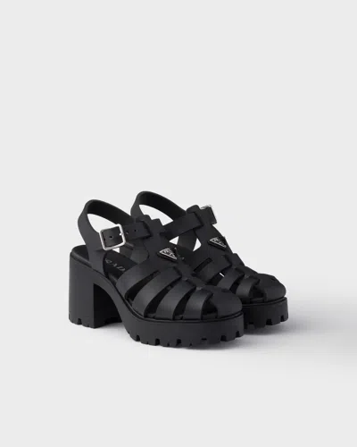 PRADA RUBBER PLATFORM SANDALS