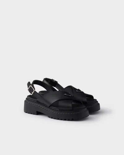 Prada Rubber Sandals In Black