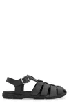 Prada Black Rubber Sandals With Tech Straps And Buckle Closure In Black