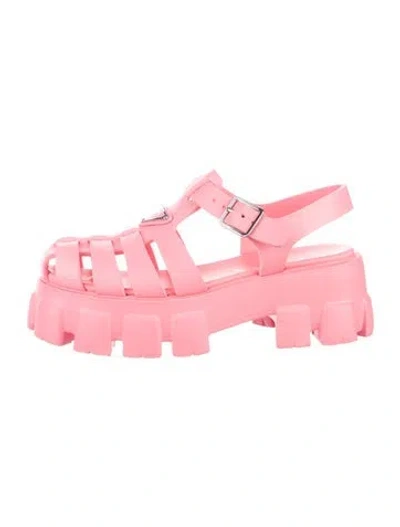 Pre-owned Prada Rubber Sandals In Pink