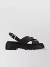 Prada Rubber Sandals With Buckle Detail And Chunky Sole In Black