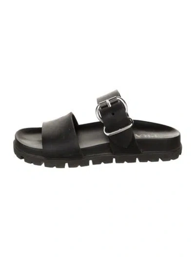 Pre-owned Prada Rubber Slides In Black