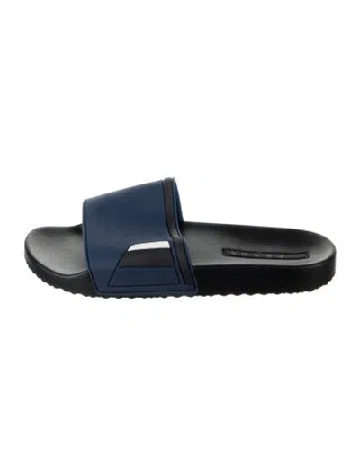 Pre-owned Prada Rubber Slides In Blue