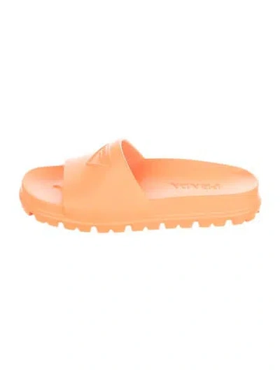 Pre-owned Prada Rubber Slides In Orange
