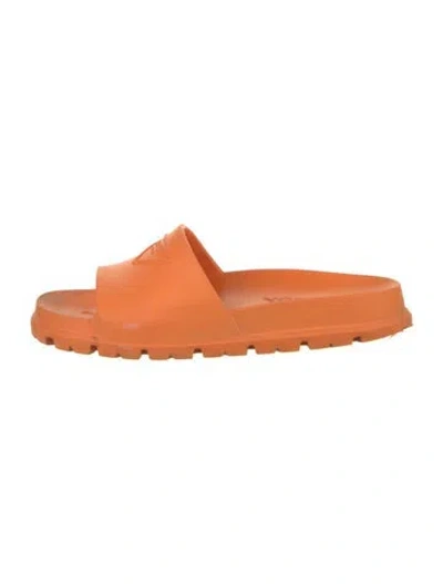 Pre-owned Prada Rubber Slides In Orange