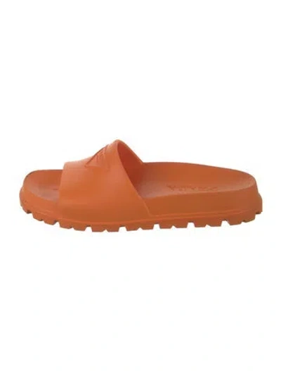 Pre-owned Prada Rubber Slides In Orange