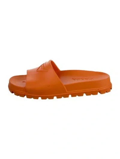 Pre-owned Prada Rubber Slides In Orange