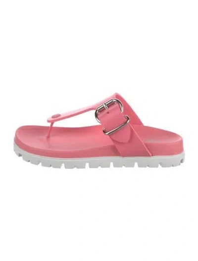 Pre-owned Prada Rubber Slides In Pink