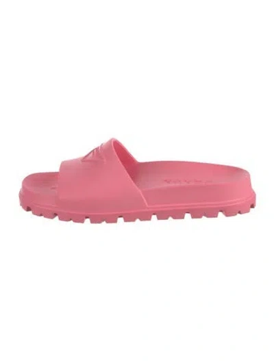Pre-owned Prada Rubber Slides In Pink