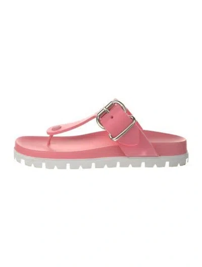 Pre-owned Prada Rubber Slides In Pink