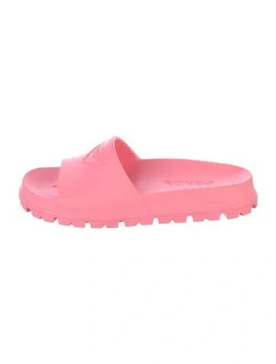 Pre-owned Prada Rubber Slides In Pink