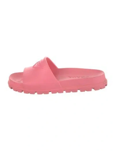 Pre-owned Prada Rubber Slides In Pink