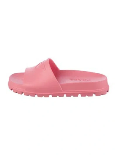 Pre-owned Prada Rubber Slides In Pink
