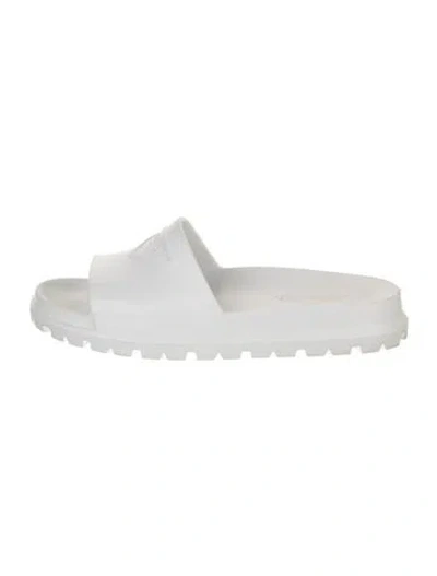 Pre-owned Prada Rubber Slides In White
