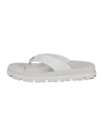 Pre-owned Prada Rubber Slides In White
