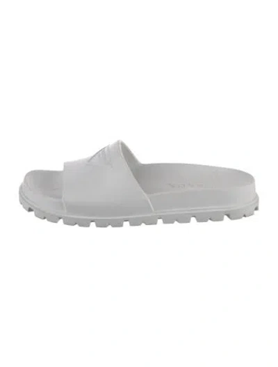 Pre-owned Prada Rubber Slides In White
