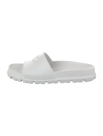 Pre-owned Prada Rubber Slides In White