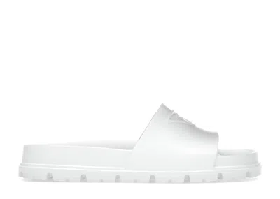Pre-owned Prada Rubber Slides (women's) Sneakers In White
