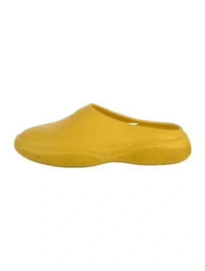 Pre-owned Prada Rubber Slides In Yellow