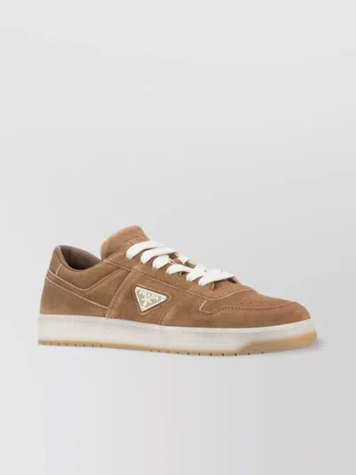 PRADA RUBBER SOLE SUEDE FINISH SNEAKERS
