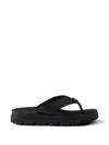 Prada Soft Cage Thong Sandals Rubber Sole In Black