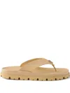 Prada Rubber Thong Sandals In Neutral