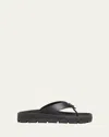 Prada Rubber Thong Slide Sandals In Nero