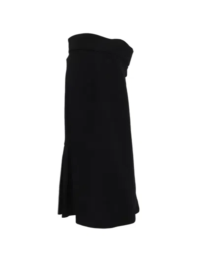 Pre-owned Prada Rubber-patch Accent Skirt In Black