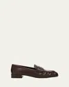 Prada Stylish Loafers Featuring Ruched Detailing In Brown