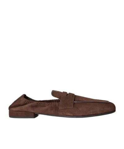 Prada Ruched Loafer Ld54 In Brown