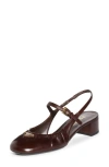 Prada Ruched Mary Jane Slingback Pump
