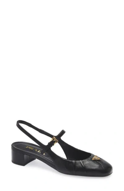 Prada Ruched Mary Jane Slingback Pump