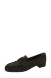 Prada Ruched Penny Loafer In Brown