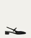 Prada Ruched Toe Mary Jane Leather Pumps In Black