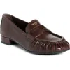Prada Stylish Loafers Featuring Ruched Detailing In Brown