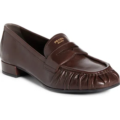 Prada Ruched Toe Penny Loafer