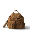 Prada Medium Re-nylon Backpack With Pouch In Brown
