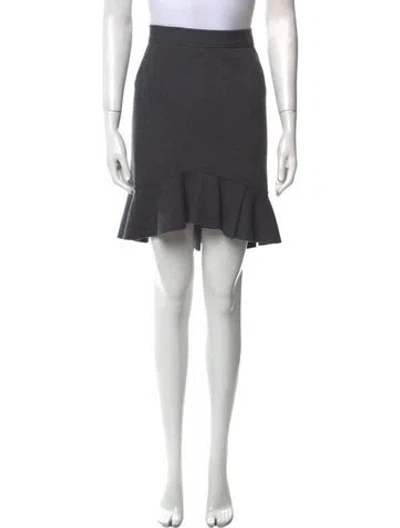 Pre-owned Prada Ruffle Embellishment Mini Skirt In Gray