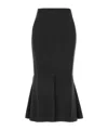 Prada Mermaid Wool Midi Skirt In Gray
