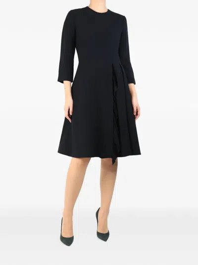 Pre-owned Prada Ruffle-trim A-line Dress In Blue