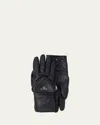 Prada Runaway Napa Gloves W/ Zip Pouch In Nero