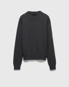 Prada Re-cashmere Crew-neck Sweater In Slate Gray