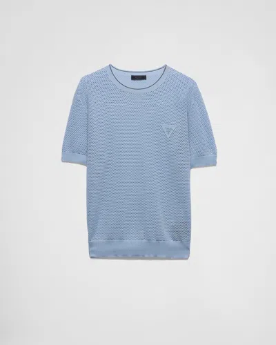 PRADA RUNDHALSPULLOVER AUS SEIDE UND BAUMWOLLE