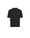 Prada Midnight Wool Crew-neck T-shirt In Black