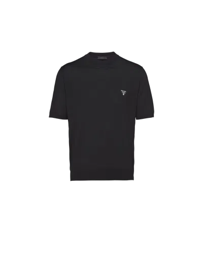 PRADA RUNDHALSPULLOVER AUS SUPERFEINER WOLLE