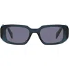 Prada Runway 49mm Rectangular Sunglasses In Blue Crystal/blue